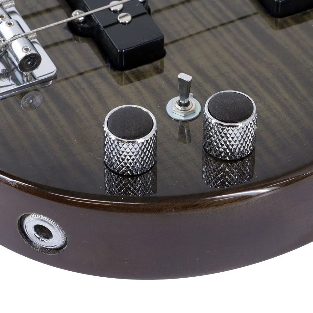 4-String Bass with a Flamed Maple Top, Mahogany back and